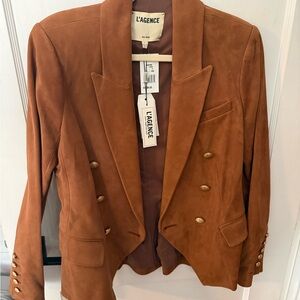 L'AGENCE Women's Brown Suede Blazer